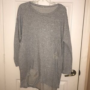 Distressed Sweater dress w/ pockets